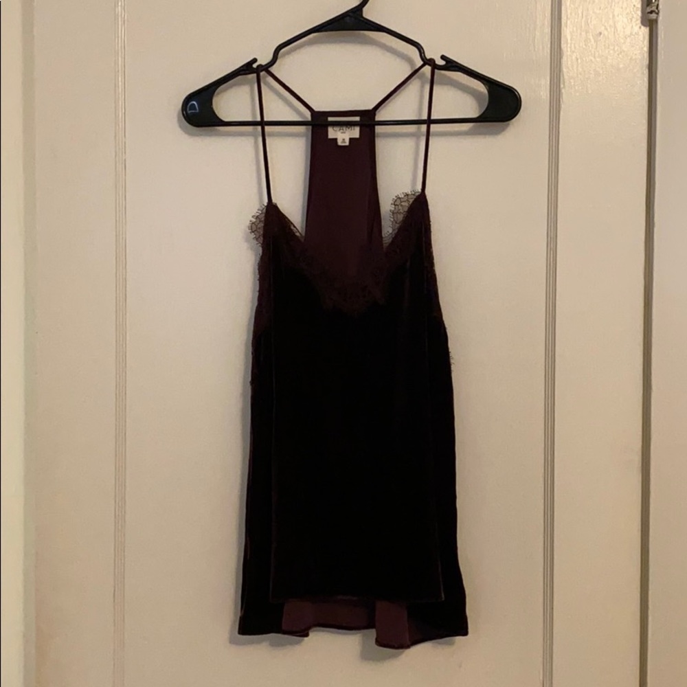 CAMI NYC velvet lace tank